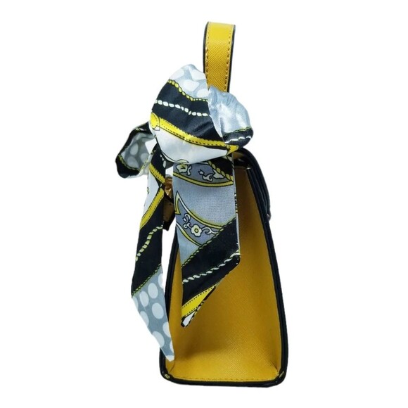 Yellow Scarf Top Handle Mini Satchel  wallet set - Picture 2 of 11